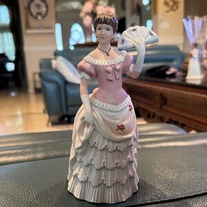 Homco Shall We Dance Lady with Fan Porcelain Figurine #1421 Home Interiors